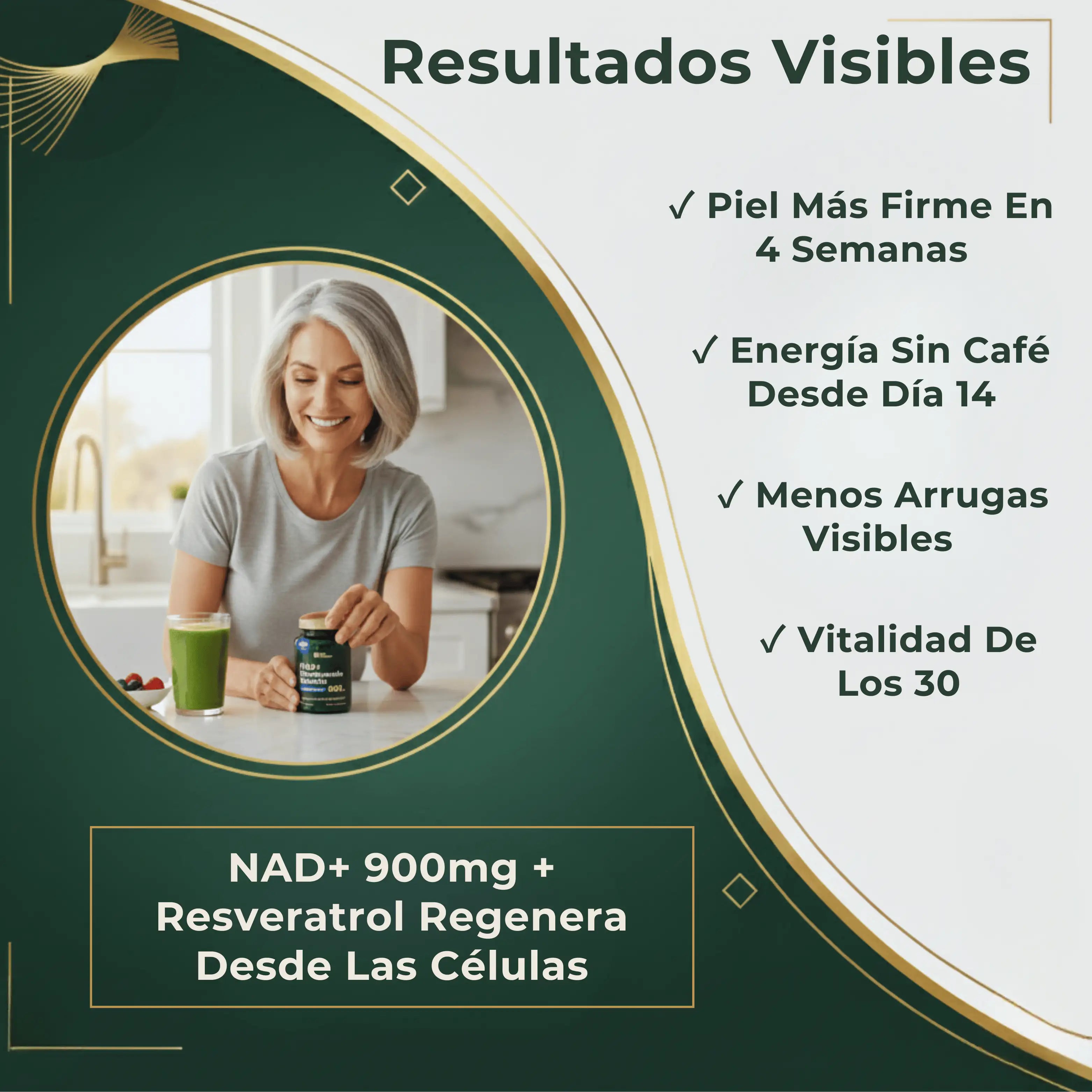 Travão do Envelhecimento | NAD+ 900mg + Resveratrol