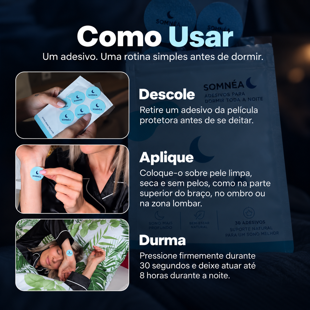 SOMNÉA - Adesivos para Dormir Toda a Noite.