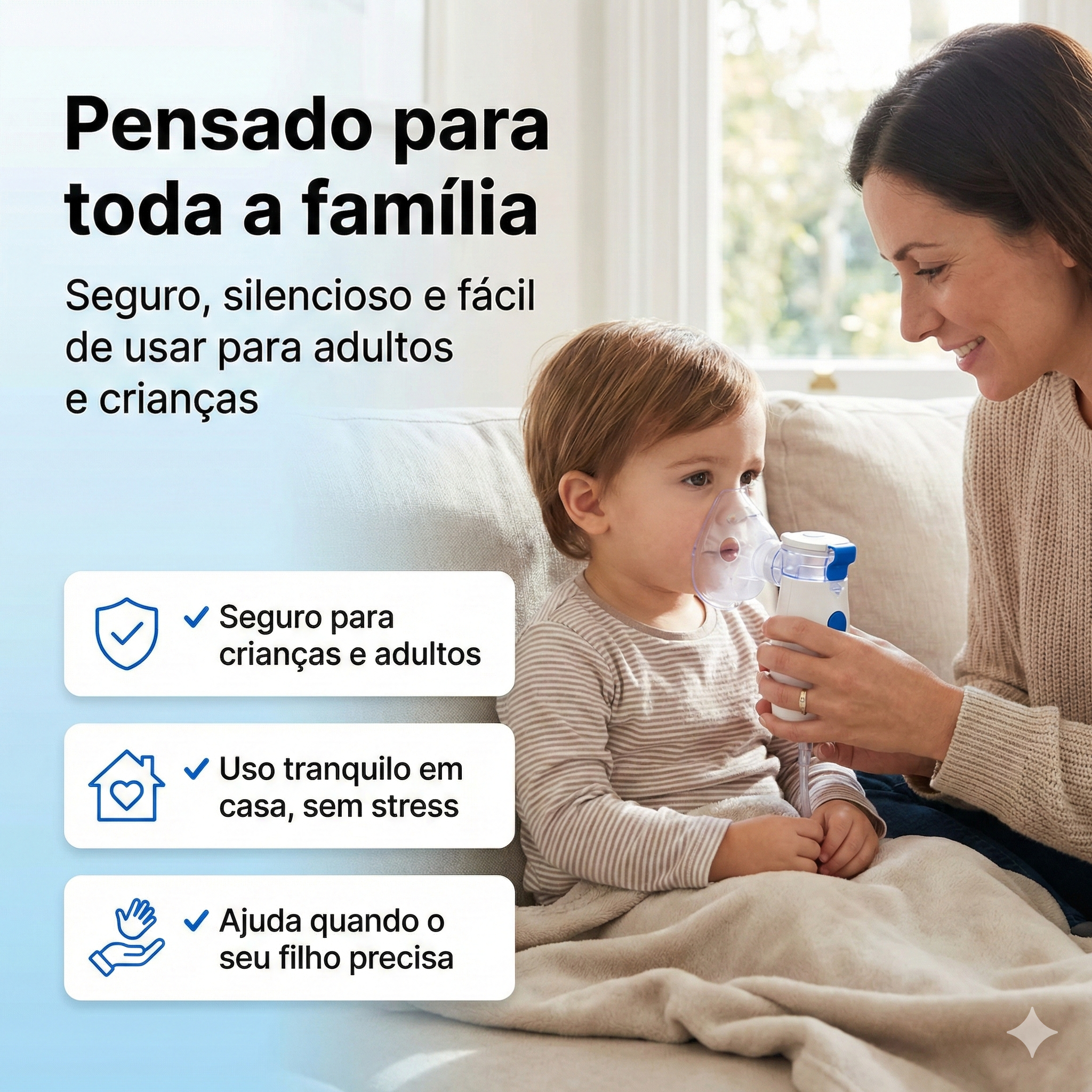 Nebulizador Portátil - Alívio respiratório rápido, onde quer que esteja.