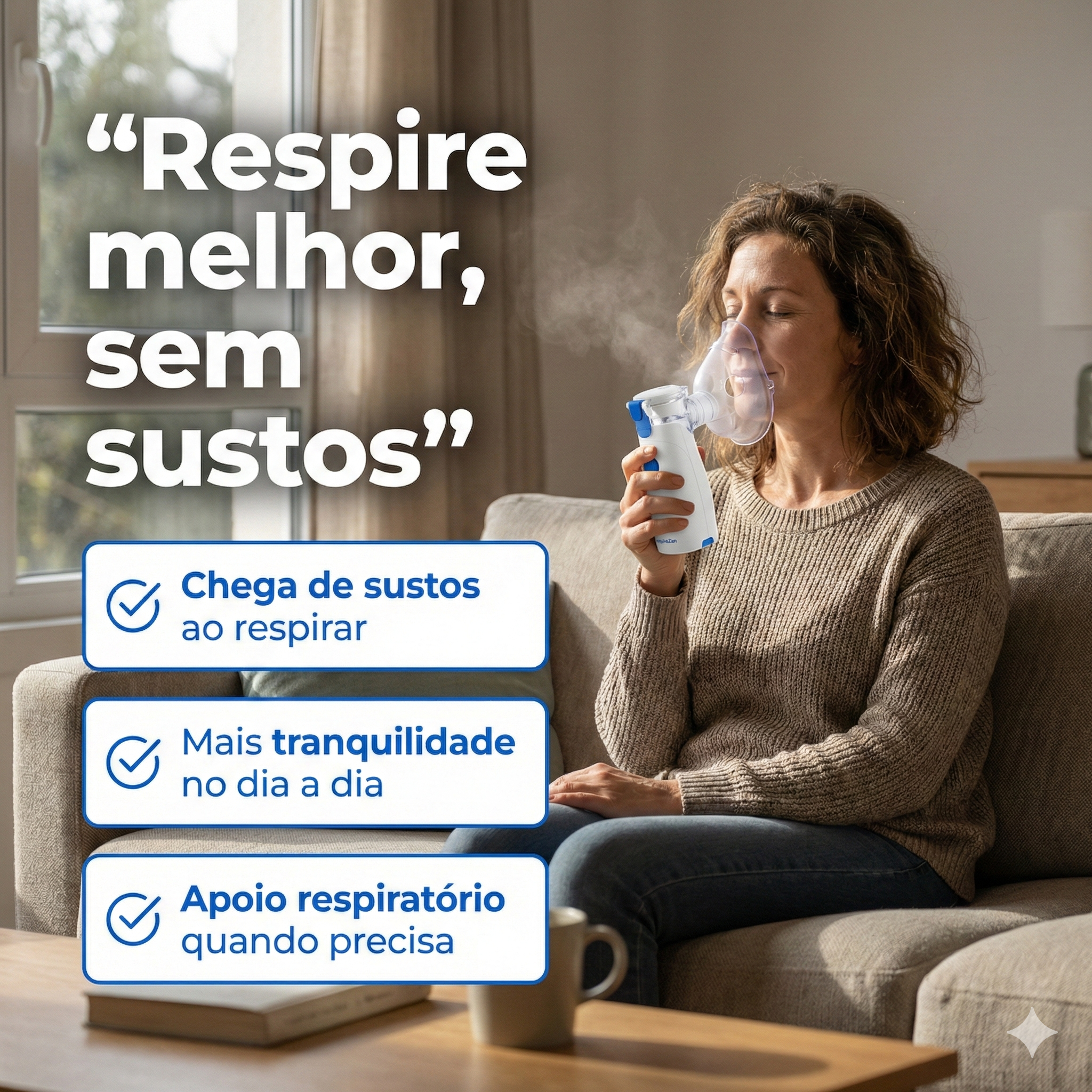 Nebulizador Portátil - Alívio respiratório rápido, onde quer que esteja.