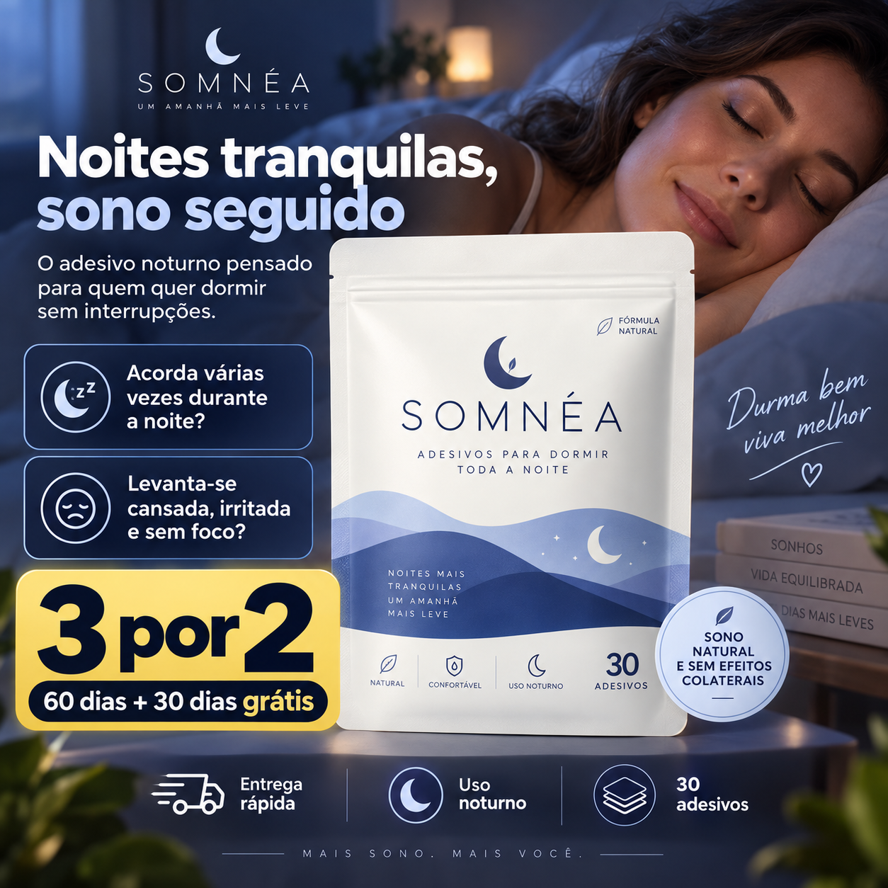SOMNÉA - Adesivos para Dormir Toda a Noite.