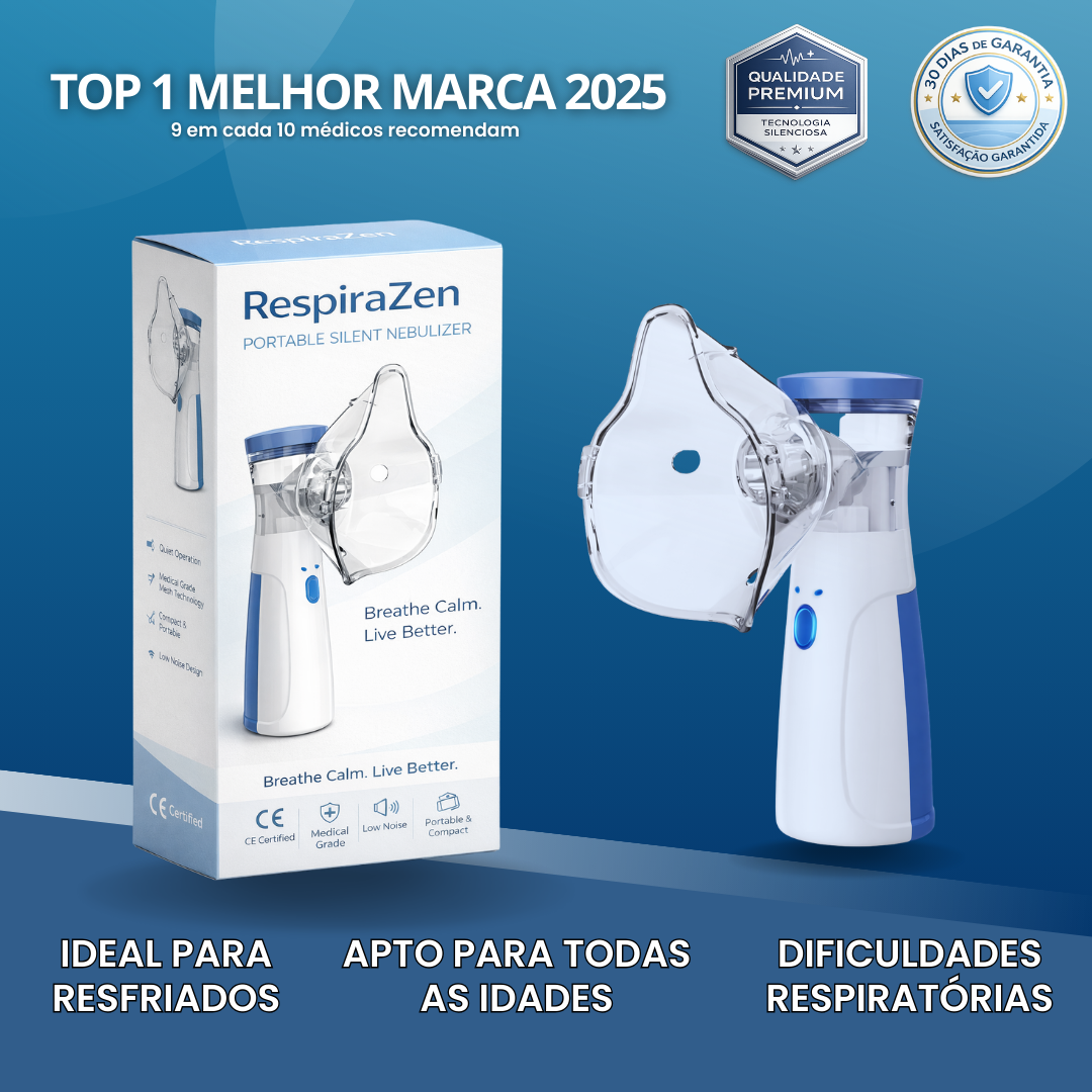 Nebulizador Portátil - Alívio respiratório rápido, onde quer que esteja.