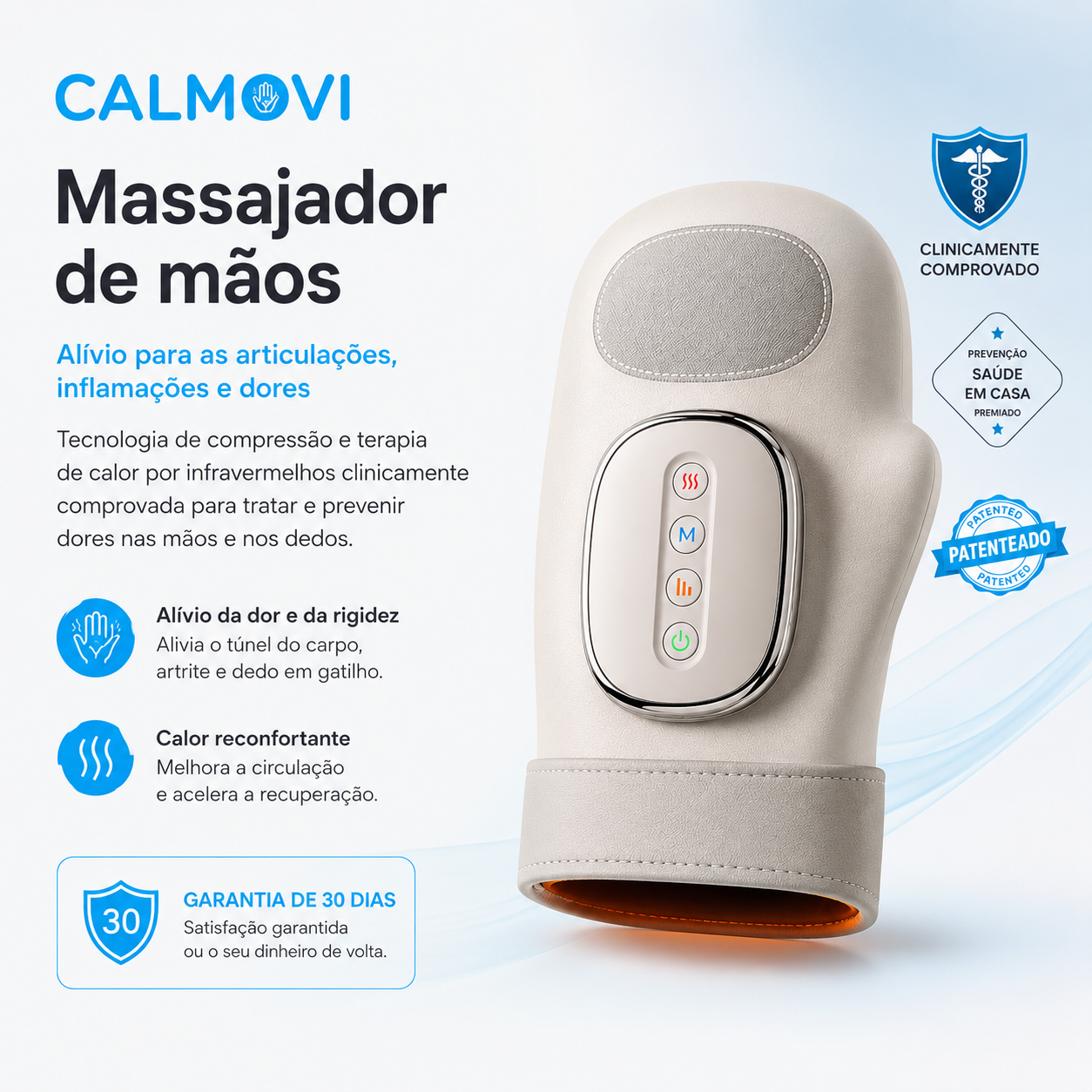 Calmovi Massajador de mãos - Alívio para as articulações, inflamações e dores