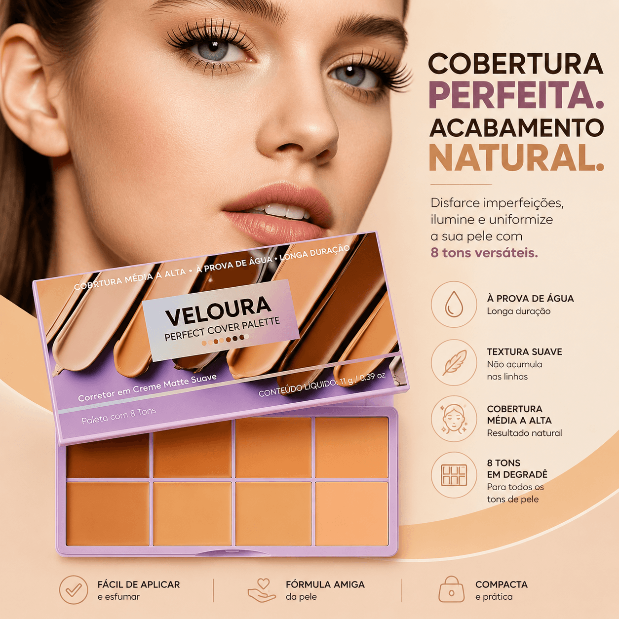 Veloura™ - Cobertura perfeita. Acabamento natural. Confiança em cada aplicação.