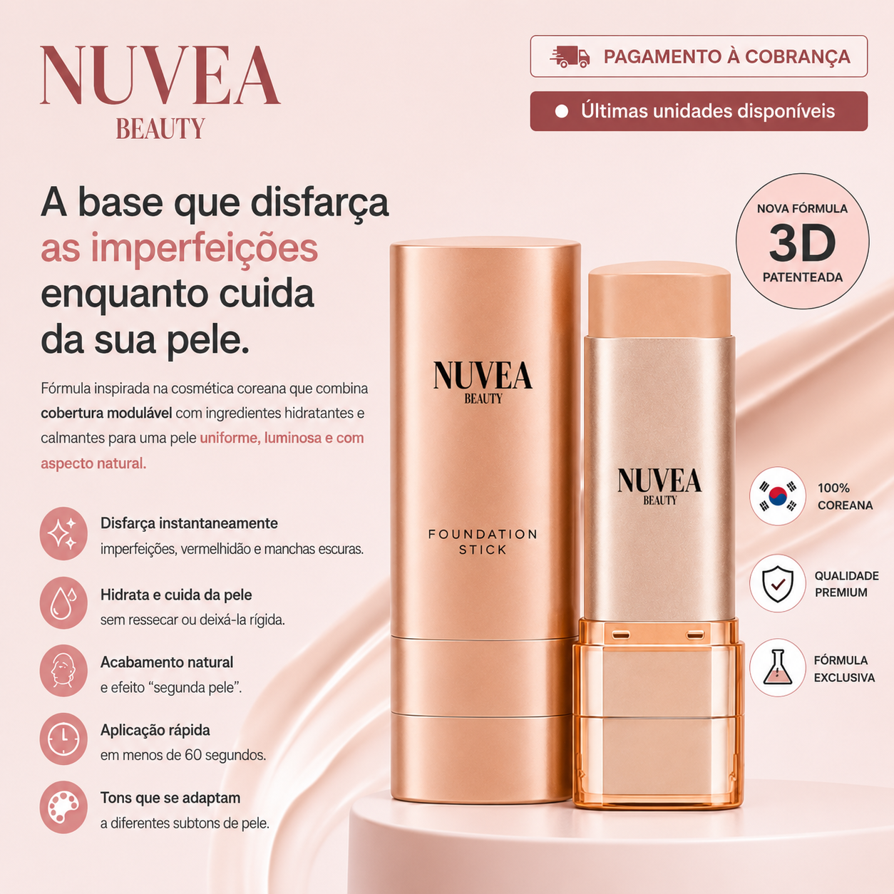 Nuvea - Base e Corretivo em Bastão 8 em 1