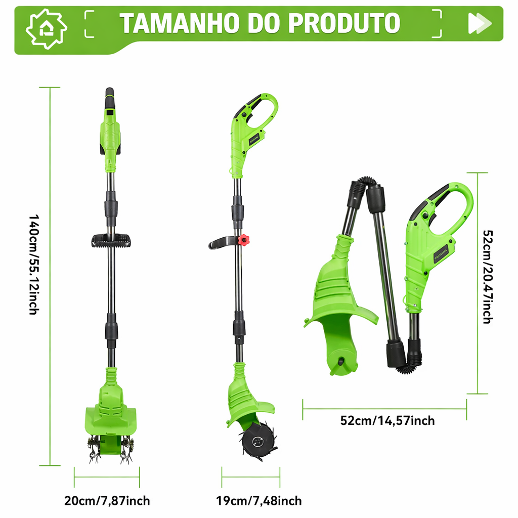 TerraForce Pro" — 20cm de profundidade